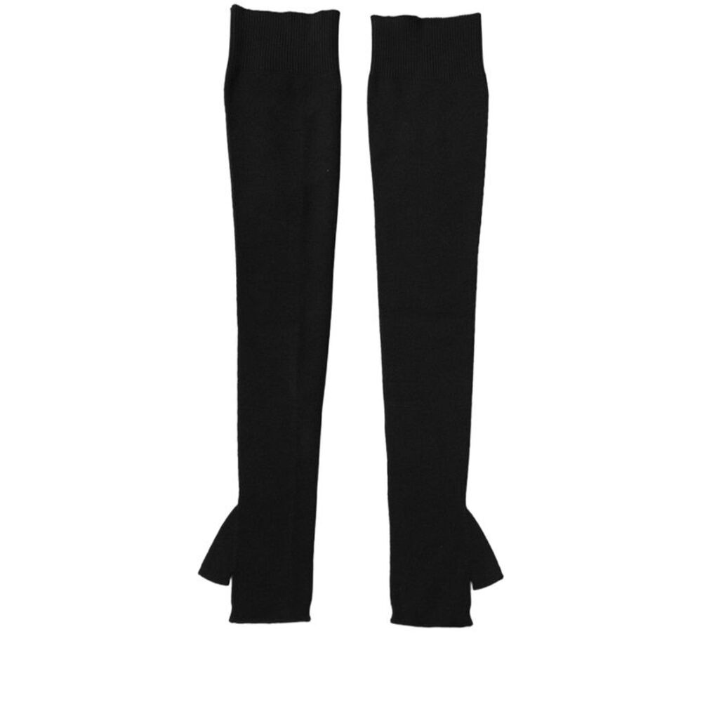 Dolce & Gabbana Black Wool Knitted Long Fingerless Men's Gloves
